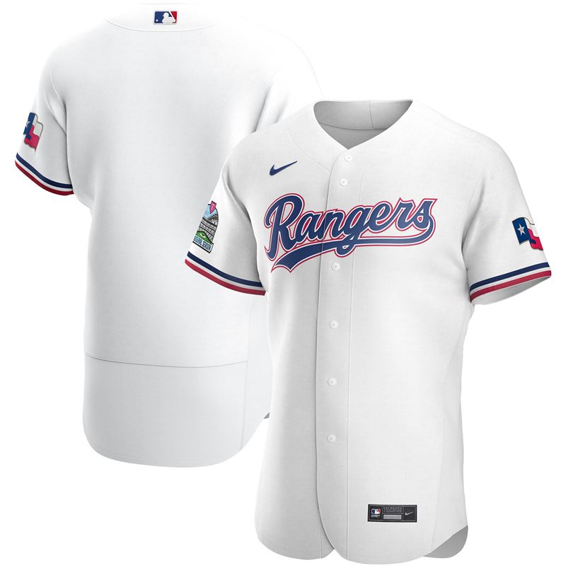 MLB Men Texas Rangers Nike White Home 2020 Authentic Team Jersey 